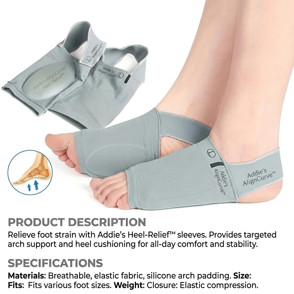 Addie’s AlignCurve™ | Heel-Relief™ Orthopedic Compression Sleeves
(The Multi-Action Heel Shield)