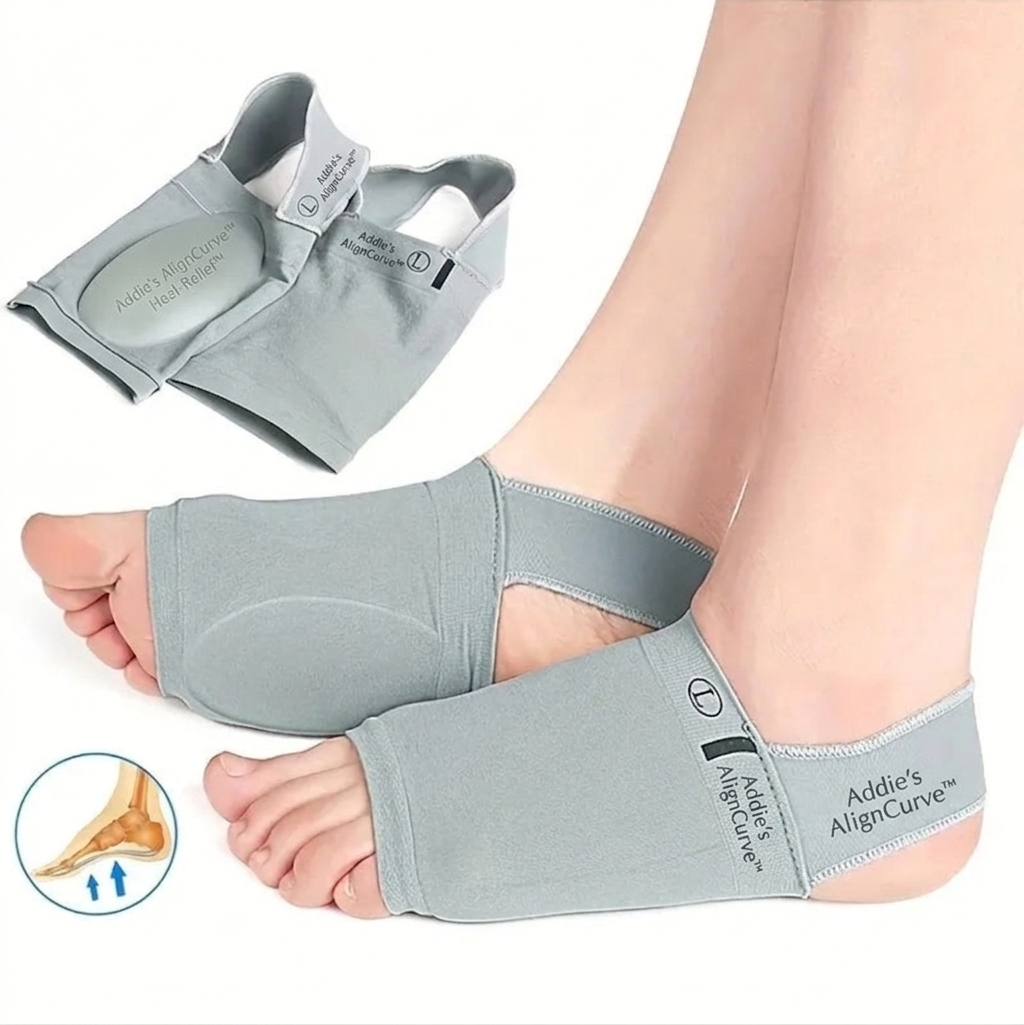 Addie’s AlignCurve™ | Heel-Relief™ Orthopedic Compression Sleeves
(The Multi-Action Heel Shield)